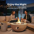 31.5'' Propane Round Fire Pit Table w/Tank Cover for Outside Patio - Image 5