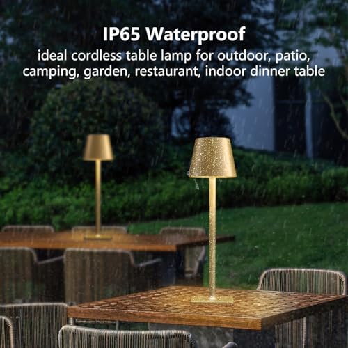 Fizrice Gold Rechargeable Table Lamp 4 Pack Portable Cordless Light - Image 6