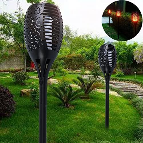 4PCS Solar Torch Lights Outdoor, 19.7 inch 12 LED IP65 Waterproof Garden Pathway Light with Vivid Dancing Flickering Flames, with Auto On/Off Dusk to Dawn, Landscape Decoration Lights - Image 4