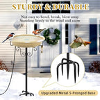Heated Bird Bath for Outdoors Winter, 100W Heated Birdbath with Stake Khaki - Image 5