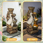 31.5" H Duck Water Fountain Outdoor Indoor,4-Tier Cascading Garden Fountain - Image 6