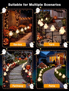 10.5FT Halloween Pathway Lights, 5PK LED Smiling Ghost Lights Outdoor - Image 7