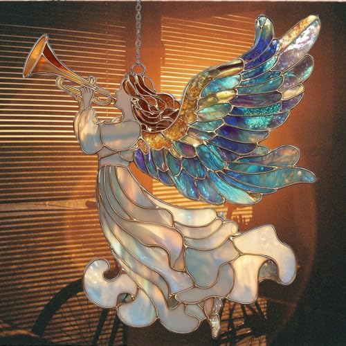 Whistle Angel Mosaic Style Tiffany Effect Acrylic Suncatcher - Image 7