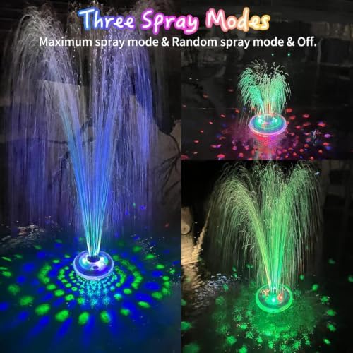 LanPool Floating Water Fountain with Underwater Lights, Powered Pump Outdoor, 3 Modes Sprinkler Waterfall Fountain for Inground Above Ground Pool, Pond-Blue-1PC - Image 2
