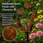 Rustic Bird & Flower Metal Garden Stake, Yard Art Gift, 17.71in - Image 4