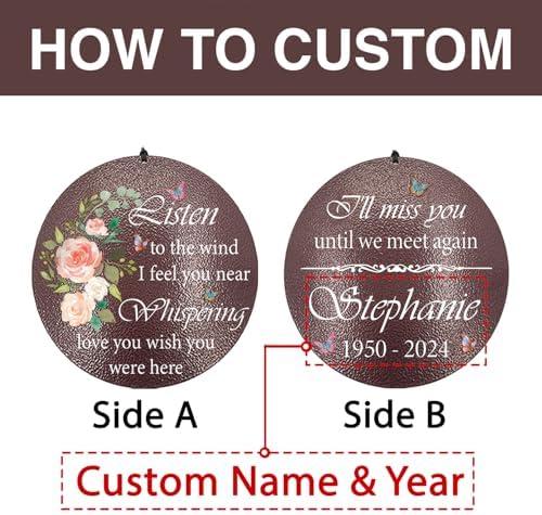 ASTARIN 36" Large Deep Tone Personalized Sympathy Wind Chimes, Memorial Wind Chime for Loss of Mother Father Loved One, Hummingbird Bereavement Gifts Decor Outdoor - Image 6