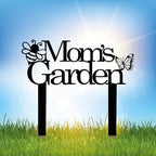 Custom Patio Meta Sign with Stake, Bee and Butterfly Decoration, Farmhouse Yard Art - Personalized Gardener Name, Gift for Mom & Grandma by PLTZCRAFT