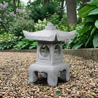 OLOMA Concrete Japanese Yukumi Lantern Garden Statue Outdoor Cement Pagoda Asian Garden Ornament Stone Handcraftes Sculpture Zen Landscape Lawn Patio Yard Temple Décor by OLOMA