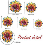 Colorful Sunflower Acrylic Suncatcher 10 Inches, Halloween Decoration Indoor Outdoor, Bedroom Porch Decor, Stained Glass Effect Window Hanging, Garden Flower Ornament, Gift for Mom Grandma Women - Image 3