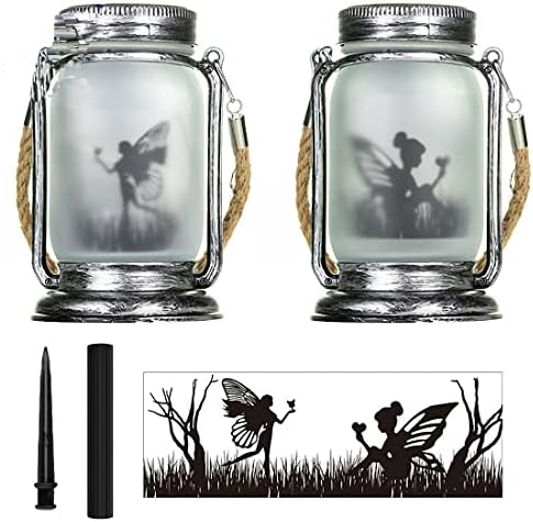 2Pcs Solar Outdoor Hanging Lanterns with Handle Retro Solar Lights Patio Decor Patio IP65 Waterproof Yard Art Garden Accessories Outdoor Decorations for Christmas Porch Lawn - Image 4