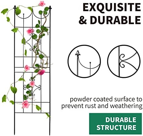 Garden Trellis 70” x 20” for Climbing Plants 6FT Metal Iron Wire Vine Flower Trellises for Outdoor Climbing Plants Support - Image 5