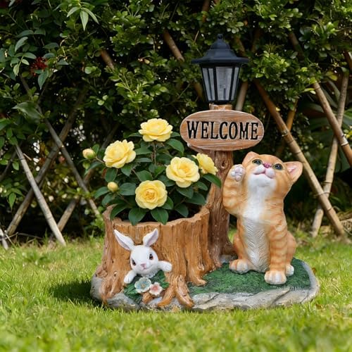 Orange Cat Statue Garden Planter Pot - Image 3