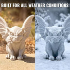 OLOMA Winged Gargoyle Garden Statue Gothic Mythical Creature Stone Sculpture Handmade Cement Fantasy Ornament Outdoor Yard Decor Medieval Gothic Decor Patio Lawn Porch Accent - Image 6