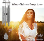 FSVGYY Wind-Chimes-Outdoor-Deep-Tone, Large Soothing Melodic Tones Windchimes, Wind Chimes for Outside, Memorial Wind Chime Best Gift for Mom Women Grandma Neighbors(32" Silver Coated Aluminum) - Image 3
