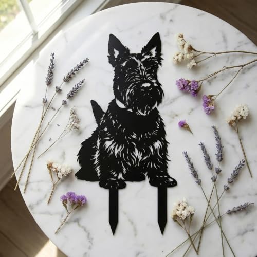 Dog Metal Garden Stake - Weatherproof Dog Silhouette Yard Art, Decorative Outdoor Sign for Lawn & Patio, Heartfelt Gift for Scottish Terrier Lovers(Sit,14") - Image 4