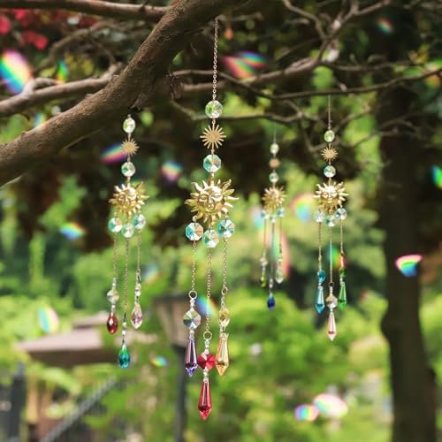 AIPRIDY DIY Crystal Beaded Fairy Wand Garden Stakes Kit, Colorful Decorative Wands with Assembly Guide, 12 or 10 Inch Threaded Rods,Outdoor Garden Decoration Set (423, Rainbow+Diamond Top) - Image 6
