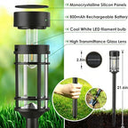 Mancra Solar Pathway Lights Outdoor, 8 Pack Metal Glass Solar Lights Outdoor Waterproof Auto On/Off Landscape Path Lighting Garden Decor for Yard Walkway Driveway, Cool White - Image 3