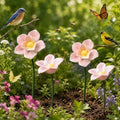 Handmade Ceramic Mini Pollinator Watering Station Set – Flower Shaped Bee Water Feeder & Butterfly Bath – Decorative Garden Stakes Outdoor Ornaments for Lawn, Patio, and Potted Plants (4 pcs) by Unknown