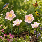 Handmade Ceramic Mini Pollinator Watering Station Set – Flower Shaped Bee Water Feeder & Butterfly Bath – Decorative Garden Stakes Outdoor Ornaments for Lawn, Patio, and Potted Plants (4 pcs) by Unknown