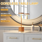 Kakanuo Wooden Rechargeable Cordless Lamp - Touch Control, 3 Color Temperature, LED Outdoor Wireless Lamp, Battery Operated Lamps, Stepless Dimmable, Set of 2 - Image 7