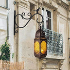 Lewondr Ramadan Lantern Decorations, Glass Moroccan Bookshelf Lantern, Gold - Image 4