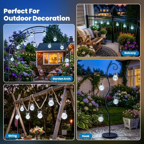 SOLPEX Hanging Solar Lights for Outside Garden Solar Hanging Lanterns 12 Pc - Image 5