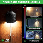 Low Voltage LED Step Lights - Warm White & Daylight White Selectable, Landscape 12V Deck Lights Outdoor, Hardwired IP65 Waterproof Aluminum Black for Wall Garden Handrail 12 Pack - Image 5