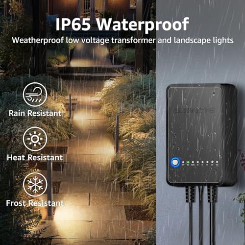 SUNVIE All-In-One LED Low Voltage Landscape Lighting Kit 12 Pack Low Voltage Pathway Lights with 60W Transformer ETL Listed 100FT Wire for Path Garden, Waterproof Pathway Lights Wired, 3000K, Aluminum - Image 5
