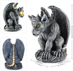 Large Winged Gargoyle Statue with Solar Lights Outdoor Gargoyle Statue Garden Guardian Sculpture Figurine Gothic Decor Gargoyle Monster Dragon Creep Scary Sculpture Patio Yard Lawn - Image 2