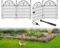 Getlay Tall Garden Fence with Gate, 36 Inch(H) 4 Panels Dog Fence Outdoor for Yard, Total Length 8.8 Ft Metal Temporary Dog Fencing│Patented by Getlaygardenfence