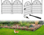 Getlay Tall Garden Fence with Gate, 36 Inch(H) 4 Panels Dog Fence Outdoor for Yard, Total Length 8.8 Ft Metal Temporary Dog Fencing│Patented by Getlaygardenfence