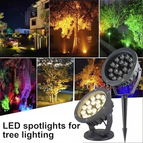 Rotation Spotlight - Led Beam Light, 220V Ground-Mounted Tree LED Floodlights, IP65 Waterproof Lawn Landscape Garden Lights, Outdoor Landscape Lamp(Yellow,A-12W) - Image 7