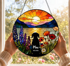 Personalized Dog Loss Sympathy Suncatcher Gift, Custom Dog Memorial Stained Glass Window Hanging, Pet Portrait Memorial Sun Catcher Gift with Name for Loss of Dogs Pet Loss Dogs Lover 11.81" - Image 3