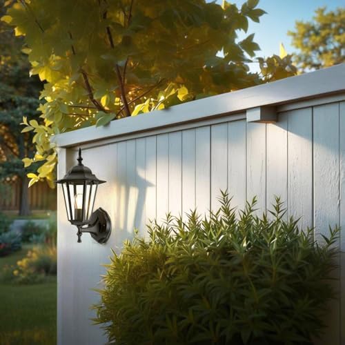 Outdoor Wall Light Fixture, Aluminum Glass, Black, 1 Pack - Image 7