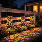 Colorful Sunflower Glow Solar Garden Lantern, 2026 Waterproof Outdoor Solar Powered Hanging Light for Garden, Patio, Pathway Lantern, Metal Lanterns Decorative Outdoor (1Pcs Warm) - Image 4