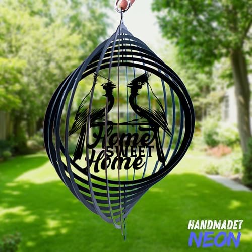 Personalized Wind Spinner Sublimation Hummingbird Custom Name Flowers Metal Art Laser Cut Design 3D Decor for Garden Yard Outdoor Indoor Lawn Patio Porch Birds Lover Presents (Red Cardinal Bird) - Image 5