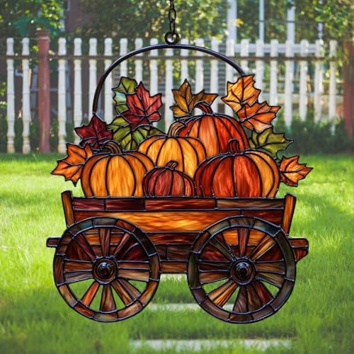 Pumpkin Harvest Farming Autumn Acrylic Suncatcher by AVAGAN