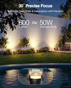 HIBOITEC Spotlights Low Voltage Landscape Lighting with Connectors 7W 2700K Landscape Lights Kit 12-24V AC/DC IP65 Waterproof for House Yard Trees Garden Outdoor 2 Packs - Image 3