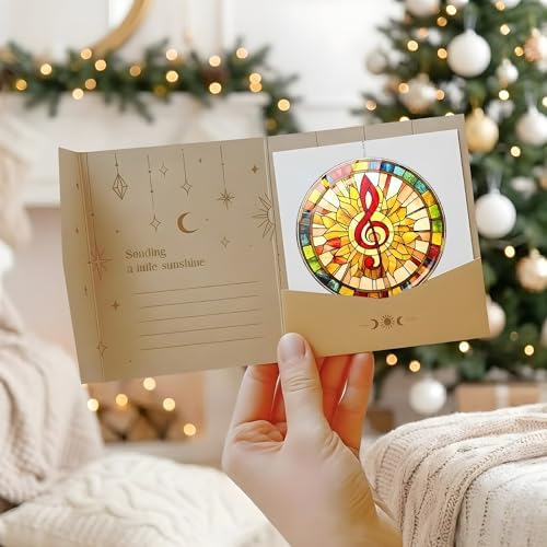 Music Note Acrylic Suncatcher 6 Inches, Fall Decoration Indoor Outdoor, Bedroom Porch Decor, Stained Glass Effect Window Hanging, Colorful Treble Clef Ornament, Musician Teacher Gift - Image 5