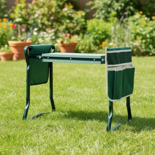 Heavy Duty Garden Kneeler and Seat | Garden Kneeler with Tool Pouch, Multifunctional, for Planting, Gardeners, Large Cloth Bag - Image 2