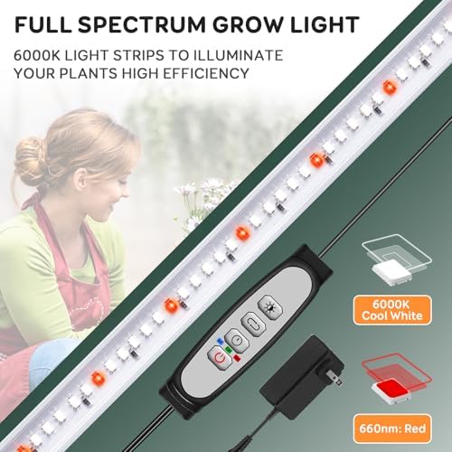 SDOVUERC 16'' 6 Bars Grow Light Strips for Indoor Shelves Plants Growing. - Image 5