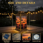 Solar Lantern Outdoor Waterproof Passenger Airplane Taking Off Sunset Garden Decor LED Hanging Solar Lights Tabletop Lamp Gifts for Women Mom Outside Yard Patio Porch - Image 2