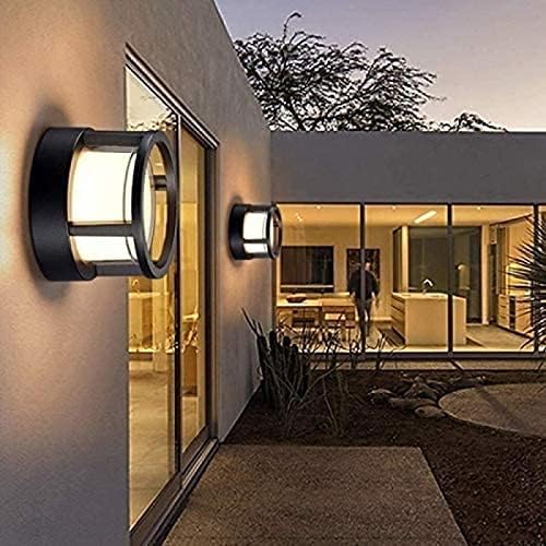 IP65 Waterproof Round Outdoor Garden Post Bollard Light Residential Lighting Column Lamp Aluminum Pathway Driveway Floor Lawn Landscape Lighting E27 Decoration Pillar Lantern Stigma Lamps,Small,Fr - Image 5
