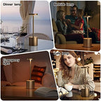 2Pack Cordless Table Lamp, Rechargeable LED Battery 5000mAh Metal USB Portable Powered Desk Lamp, 3 Levels Brightness Light for Restaurants Outdoor (2pack 10.25in Titanium) - Image 3