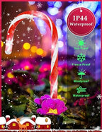Christmas Candy Cane Pathway Markers Lights, Outdoor Christmas Decorations for Yard Patio Porch Garden Walkway, Candy Cane Christmas Decor with 48 LED, 8 Pack (Red & Green) - Image 4