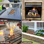 GasSaf 1/4 Inch Amber Fire Glass Reflective Tempered Fireglass, 20 Pound - Image 4