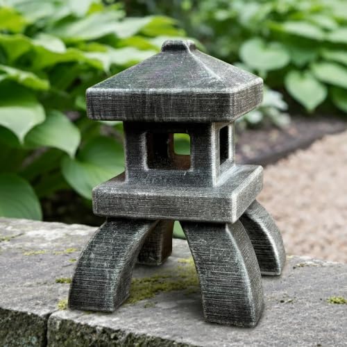 OLOMA Japanese Pagoda Garden Statue Concrete Zen Stone Outdoor Decor Buddhist Lantern Handmade Asian Yard Ornament Patio Lawn Sculpture Meditation Accent Gift by OLOMA