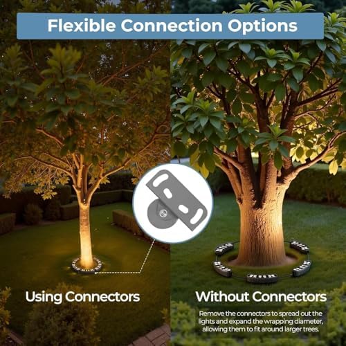 Gardencoin Outdoor Ring Tree Lights, 72W LED Landscape Uplighting for Trees, 3000K Warm White, Low Voltage IP65 Waterproof, 15.35" Inner Diameter, DC24V Driver Included, 10080 Lumens, Set of 6 - Image 4