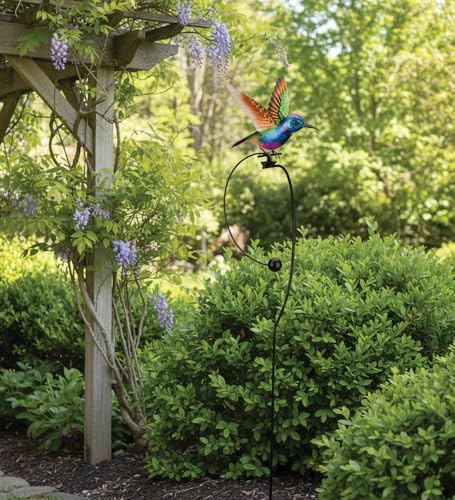 Regal Art & Gift Rocker Hummingbird Garden Stake, Colorful Metal Stake, Rocking Design, Glossy Metallic Finish, Weather & Fade Resistant, Ideal Garden Decor, Purple, 8.5"L x 5.75"W x 42.75" - Image 5