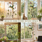 Ocean Stained Glass Window Hanging Suncatchers, Crystal Pendant Suncatcher Wind Chime Hanging Pendant Rainbow Maker for Outside Window Garden Home Indoor Outdoor Decor Gifts - Image 6